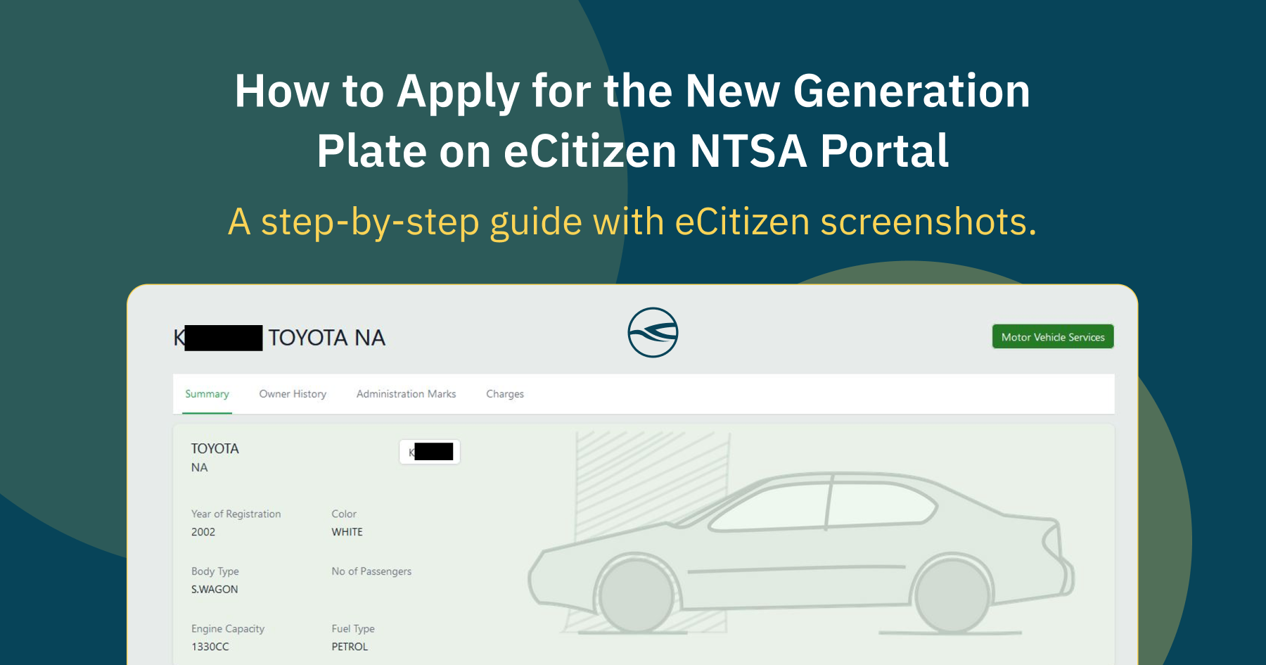 How to Apply for the New Generation Plate on eCitizen NTSA Portal